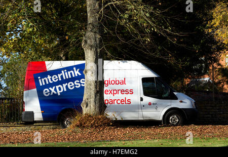 Interlink Express Pakete Lieferwagen, UK Stockfoto