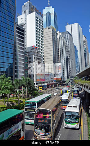 Straßenszene Connaught Road Central Hong Kong Insel China Stockfoto