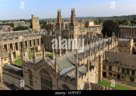 All Souls College-Gebäuden von oben, University of Oxford, England, UK Stockfoto