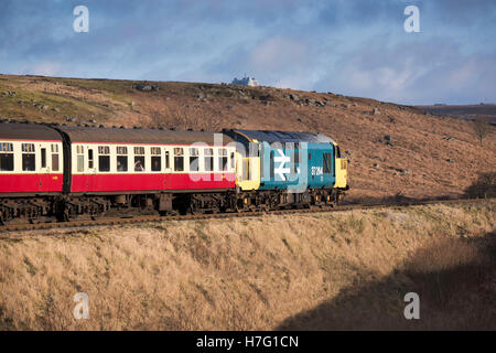 BR-Klasse 37 'Co-Co' Nr. 37264 Diesel locomotive Zug Reisen auf den Spuren der North Yorkshire Moors Railway, GB, UK. Stockfoto