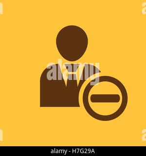 Benutzer löschen. Löschen Sie eine Benutzer-Freund und Avatar-Symbol. UI. Web. Logo. Zeichen. Flaches Design. Ca. Stock Vektor Stock Vektor