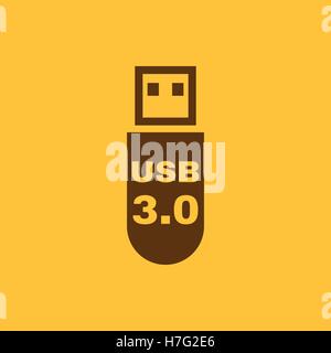 Das USB-Symbol. Transfer und Verbindung, Daten, USB-Symbol. UI. Web. Logo. Zeichen. Flaches Design. Ca. Stock Vektor Stock Vektor