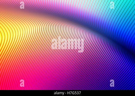 Abstrakte 3D-Illustration, verdreht zu strukturieren und in Farben und Schatten gefaltet. Stockfoto