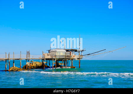 Trabucco in Fossacesia, Chieti, Italien Stockfoto