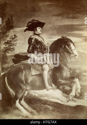 Equestrian Porträt von König Philip IV von Spanien, Gemälde von Velazquez Stockfoto