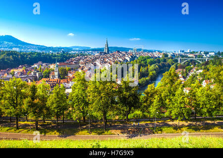 Altstadt Zentrum von Bern, die Hauptstadt der Schweiz, Europa. Stockfoto