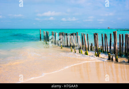 Playa Norte, Isla Mujeres, Mexiko. Stockfoto