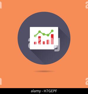 Diagramm mit Statistiken flache Bauweise lange Schatten Vektor icon Stock Vektor