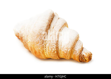 Frische und leckere Croissant isoliert auf weißem Hintergrund Stockfoto