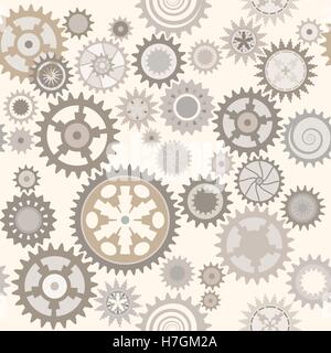 Uhr-Zahnräder. Retro-Seamless Pattern. Stock Vektor