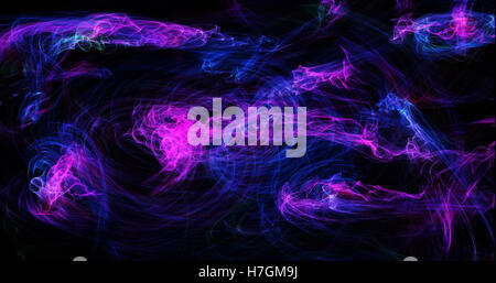 Abstrakt blau und Rosa Linien auf dunklem Hintergrund mit Wirbel Stockfoto