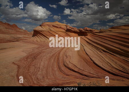 Felsformationen in den North Coyote Buttes, Teil der Vermilion Cliffs National Monument. Dieser Bereich ist auch bekannt als The Wave Stockfoto