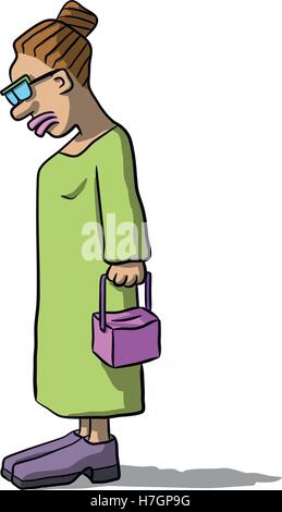 KarikaturFrauen traurig und deprimiert Vektor Abbildung Bild