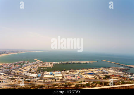 Draufsicht auf Agadir und Atlantik, Marokko, Afrika Stockfoto