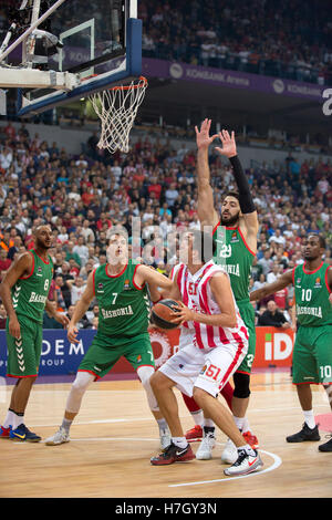 Belgrad, Serbien. 4. November 2016: Bjelica Milko Crvena Zvezda in Aktion während der 2016/2017 Turkish Airlines EuroLeague regulären Saison Runde 5 Spiel zwischen Crvena Zvezda MTS Belgrad und Baskonia Vitoria Gasteiz Kombank Arena am 4. November 2016 in Belgrad, Serbien. Bildnachweis: Nikola Krstic/Alamy Live-Nachrichten Stockfoto