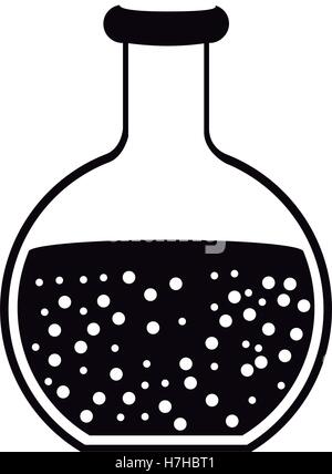 Chemie Flasche Flasche mit flüssigem Symbol auf weißem Hintergrund. Vektor-illustration Stock Vektor