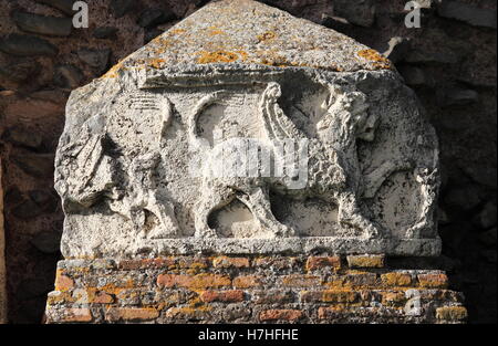 Basrelief in der Via Appia von Rom, Italien Stockfoto