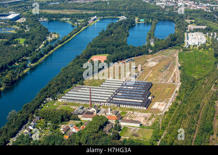 Luftbild, ehemaliger Eisenbahn Firma Wedau, Duisburg-Wedau Bissingheim Deutschland Gartenstadt Wedau, Ruhrgebiet, Stockfoto