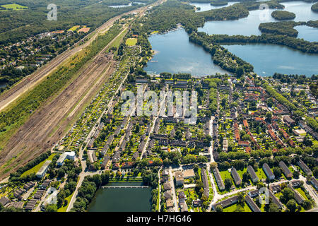 Antenne, Duisburg-Wedau Bissingheim, Duisburg-Wedau Bissingheim Deutschland, Deutschland Duisburg, Ruhrgebiet, Nordrhein-Westfalen, Stockfoto