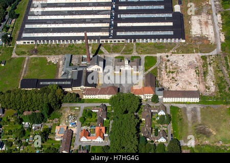 Luftbild, ehemaliger Eisenbahn Firma Wedau, Duisburg-Wedau Bissingheim Deutschland Gartenstadt Wedau, Ruhrgebiet, Stockfoto