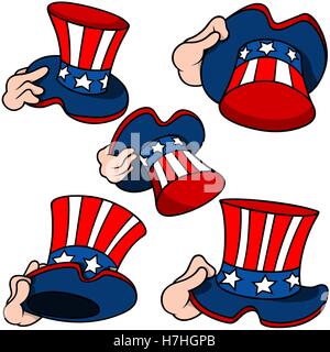 Uncle Sam Hat Set Stock Vektor