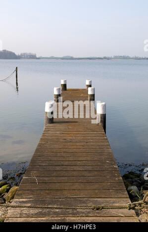 Anlegestelle in Maasholm Fischerdorf, Fluss Schlei, Schleswig-Holstein Stockfoto