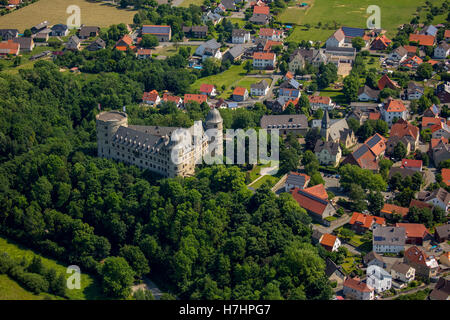 Wewelsburg Burg und umliegenden Wewelsburg Dorf, Stadt Büren, Paderborn Bezirk, Soester Plain, North Rhine-Westphalia Stockfoto