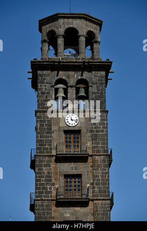 Glockenturm der Kirche Iglesia de Nuestra Señora De La Concepción, San Cristóbal De La Laguna, Teneriffa, Kanarische Inseln, Spanien Stockfoto