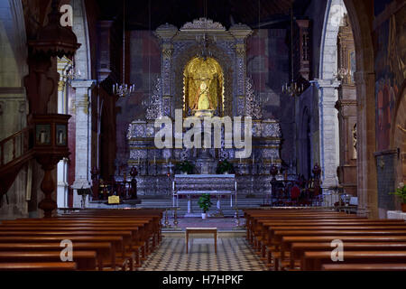 Chor mit dem Hauptaltar, gehämmert, Silber, Kirche und ehemaliges Kloster Iglesia de Santo Domingo de Guzmán Stockfoto