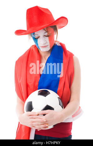 Weibliche französische Fußball-fan Stockfoto