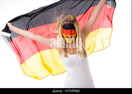 Deutsche weibliche Fußball-fan Stockfoto