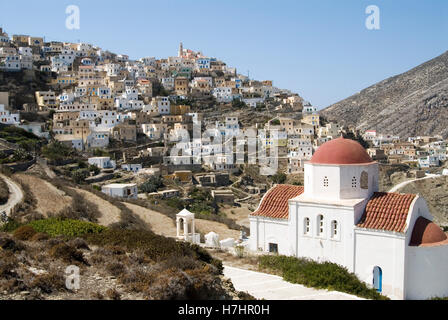 Berg Dorf Olympos auf der griechischen Insel Karpathos, Griechenland, Europa Stockfoto