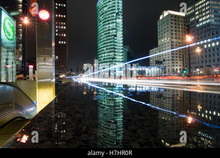 Potsdamer Platz, Potsdamer Platz bei Nacht, Berlin Stockfoto