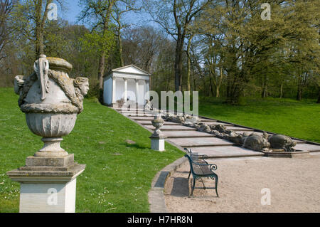 Kaskade im barocken Garten im Schloss Gottorp Schlosspark, Schleswig, Scheswig-Holstein Stockfoto