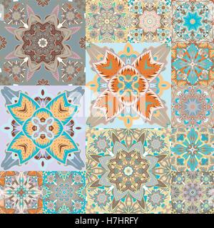Nahtlose Vektormuster. Patchwork. im arabischen Stil. Abstrakte Darstellung. Stock Vektor