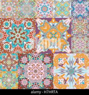 Nahtlose Vektormuster. Patchwork. im arabischen Stil. Abstrakte Darstellung. Stock Vektor