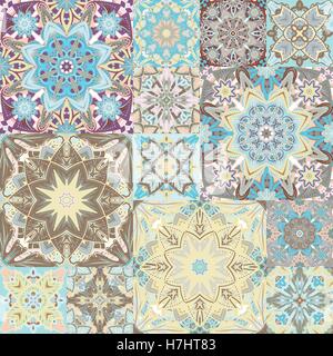 Nahtlose Vektormuster. Patchwork. im arabischen Stil. Abstrakte Darstellung. Stock Vektor