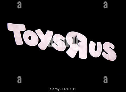 Das Logo der Marke "Toys R Us", Berlin. Stockfoto