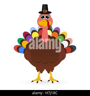 Türkei in Hut am Thanksgiving Day Stock Vektor