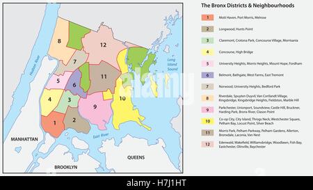 New Yorker Bronx District Karte Stock Vektor