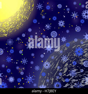 Winter-Schneeflocke Blau Muster Stockfoto