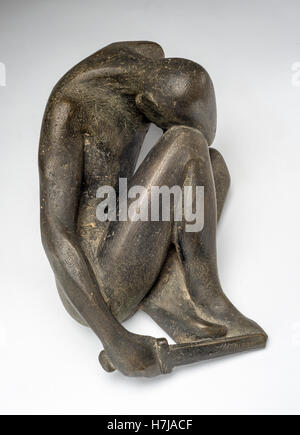 Die Verzweiflung, patinierten Gips Skulptur des französischen Bildhauers Jean Henninger Stockfoto