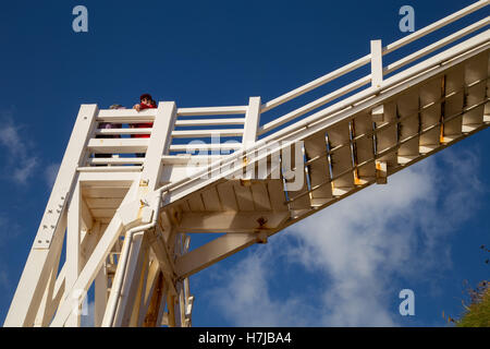 Sidmouth. Jacobs Ladder, eine Reihe von Holzstufen in Sidmouth, Devon, Connaught Gärten im Vorfeld Stockfoto