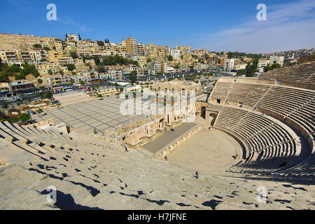 Römisches Theater auf der Haschemitischen Plaza in der Altstadt, Amman, Jordanien Stockfoto