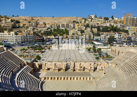 Römisches Theater auf der Haschemitischen Plaza in der Altstadt, Amman, Jordanien Stockfoto