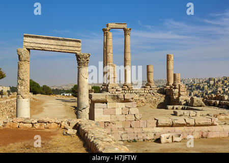 Der Tempel des Herkules in Amman Zitadelle, Jabal Al-Qala, Amman, Jordanien Stockfoto
