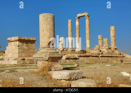 Der Tempel des Herkules in Amman Zitadelle, Jabal Al-Qala, Amman, Jordanien Stockfoto