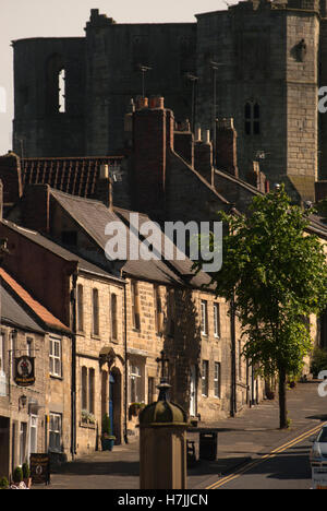 Warkworth Castle in Northumberland Stockfoto