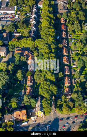 Luftaufnahme, Oberhausen Stationquarter Altenberg Kolonie Gustav-Straße, historische Arbeitsplatz Siedlung auf der Industrie-Museum-A Stockfoto