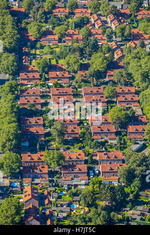 Luftaufnahme, Oberhausen-Osterfeld Stemmersberg, historische Siedlung, Siedlung für Gutehoffnungshütte und Osterfeld Stockfoto